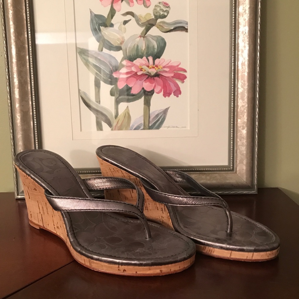 Silver Coach Sandals
